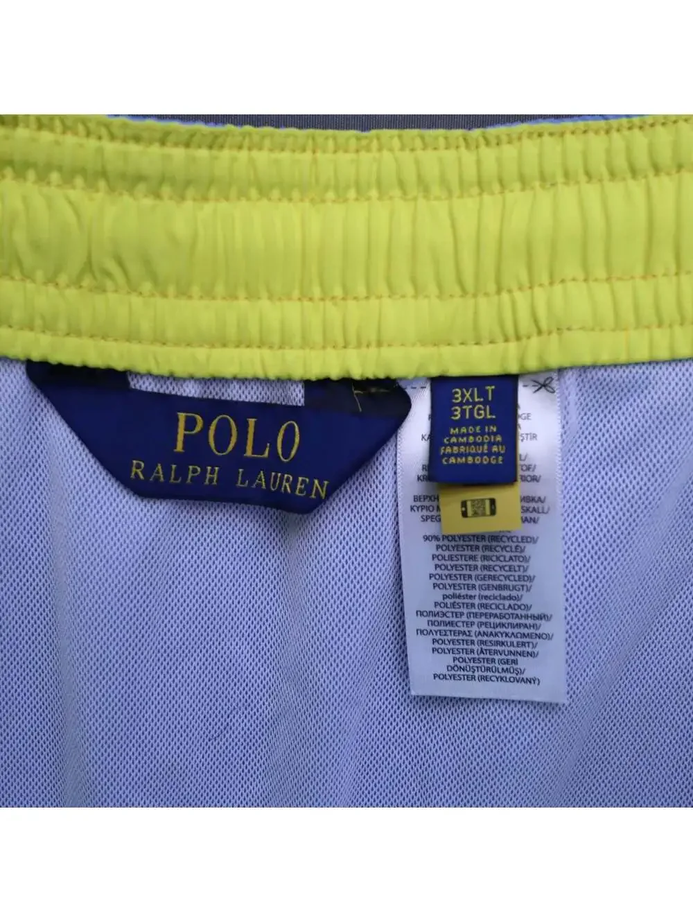 Polo Ralph Lauren Mens 3XLT Big & Tall Swim Trunks Periwinkle Blue Yellow Pony